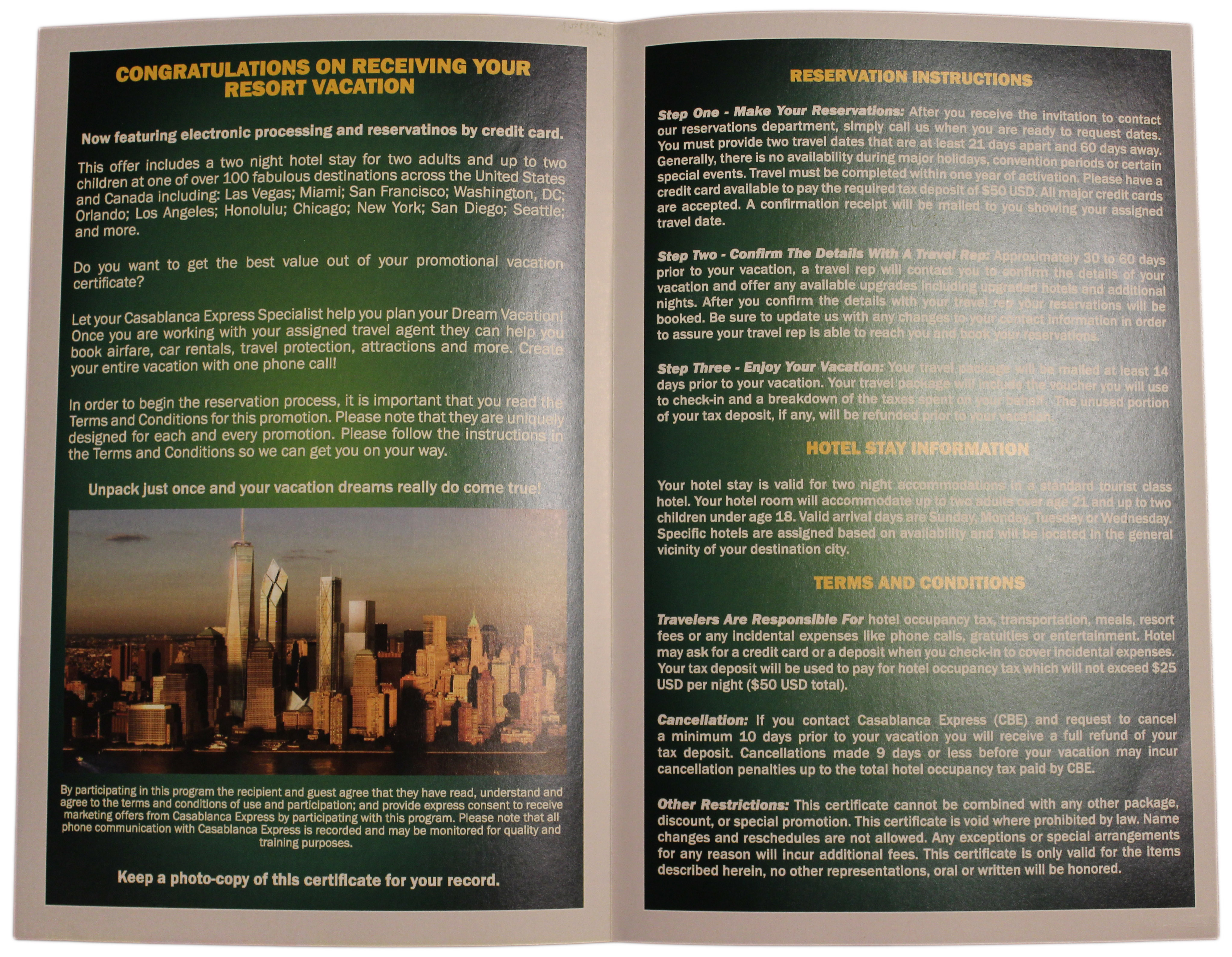 hotel certificate middle